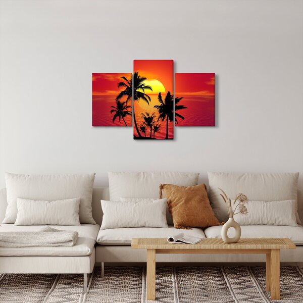 Slika siluete otoka s palmama (90x60 cm)