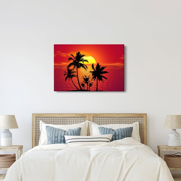 Slika siluete otoka s palmama (90x60 cm)