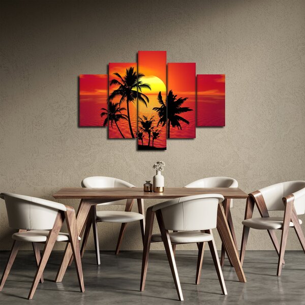 Slika siluete otoka s palmama (150x105 cm)