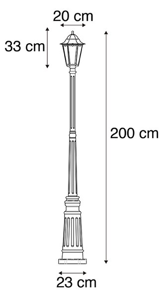 Pametni vanjski fenjer crni 200 cm IP44 uklj. Wifi ST64 - Havana