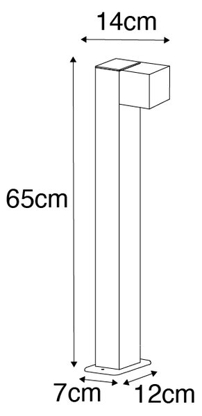 Industrijska vanjska podna svjetiljka crna 65 cm IP44 - Baleno