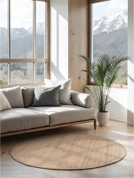 Juten okrugli tepih u prirodnoj boji ø 200 cm Bouclé Jaipur – Hanse Home
