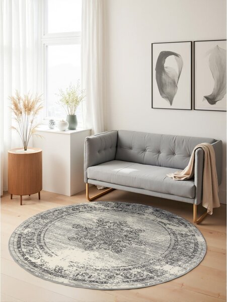 Sivi/krem okrugli tepih ø 160 cm Gloria Lydia – Hanse Home