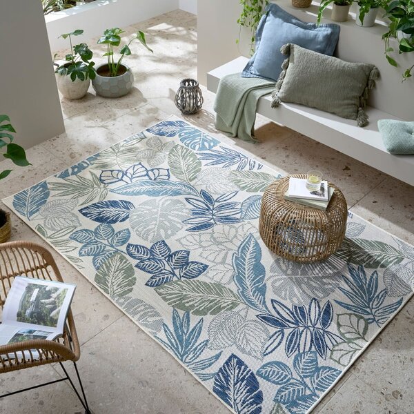 Zeleni/plavi unutarnji i vanjski tepih 120x170 cm Bella Leaf – Flair Rugs