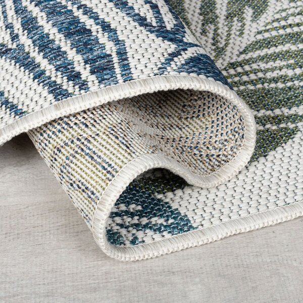 Zeleni/plavi unutarnji i vanjski tepih 120x170 cm Bella Leaf – Flair Rugs