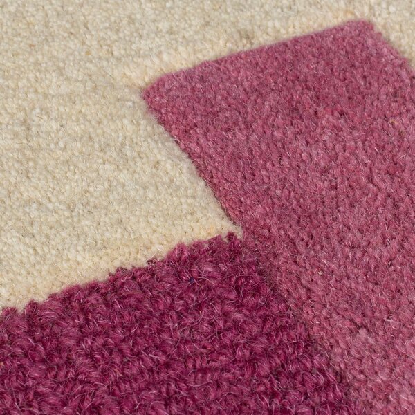 Žuta /ružičasta ručno rađena vunena staza 60x230 cm Kai Wool Border – Flair Rugs