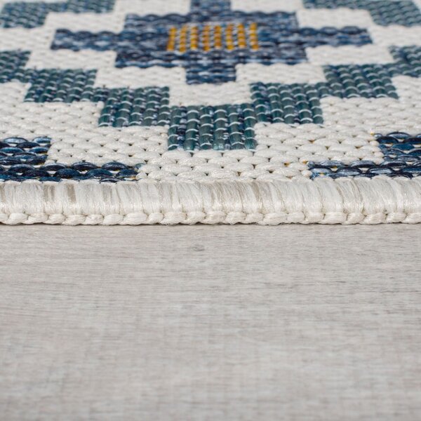 Žuti /plavi okrugao unutarnji i vanjski tepih ø 160 cm Zia Trellis – Flair Rugs