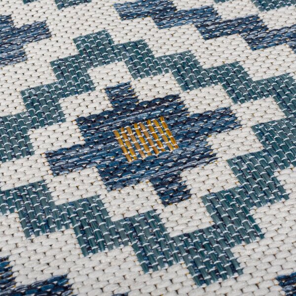 Žuti /plavi okrugao unutarnji i vanjski tepih ø 160 cm Zia Trellis – Flair Rugs