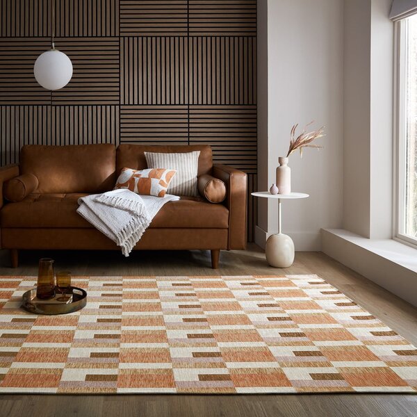 Narančasti/u prirodnoj boji tepih 155x230 cm Riley Block Geo – Flair Rugs