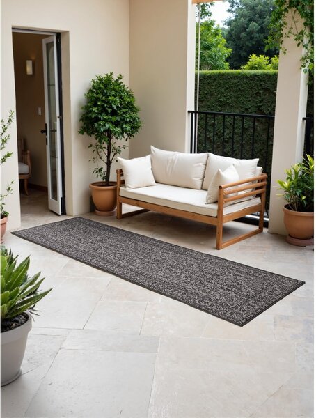 Crno-bijela unutarnja i vanjska staza 80x250 cm Duet Kona – NORTHRUGS