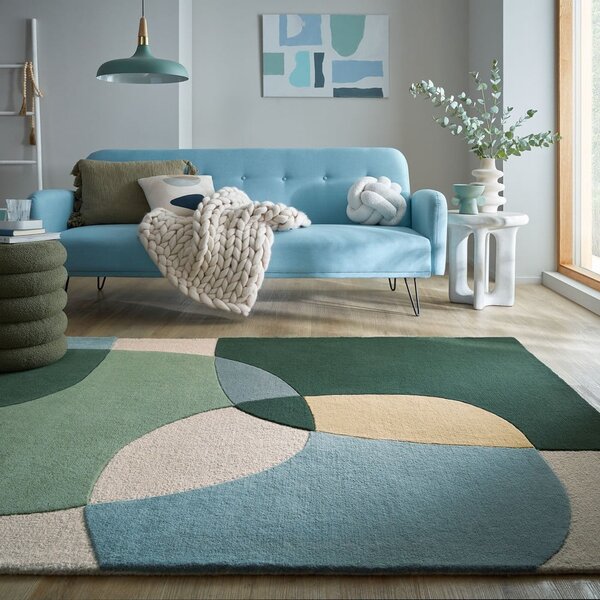 Zeleni ručno rađen vunen tepih 160x230 cm Glow Green & Blue – Flair Rugs