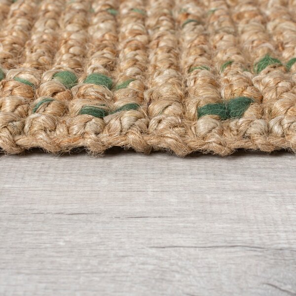 Zeleni/u prirodnoj boji obostrani/ručno rađen juten tepih 120x170 cm Jute Boucle Green – Flair Rugs