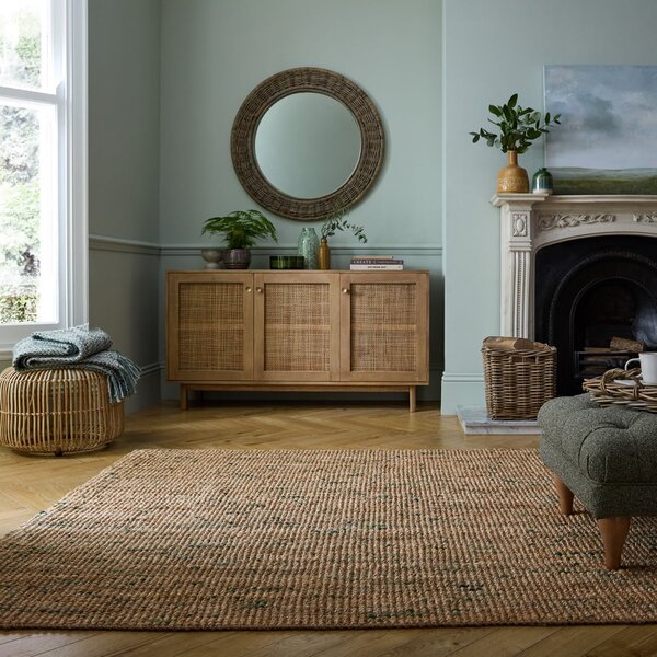 Zeleni/u prirodnoj boji obostrani/ručno rađen juten tepih 120x170 cm Jute Boucle Green – Flair Rugs
