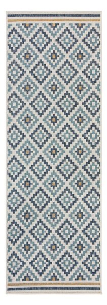 Žuti /plavi unutarnji i vanjski tepih 80x230 cm Zia Trellis – Flair Rugs