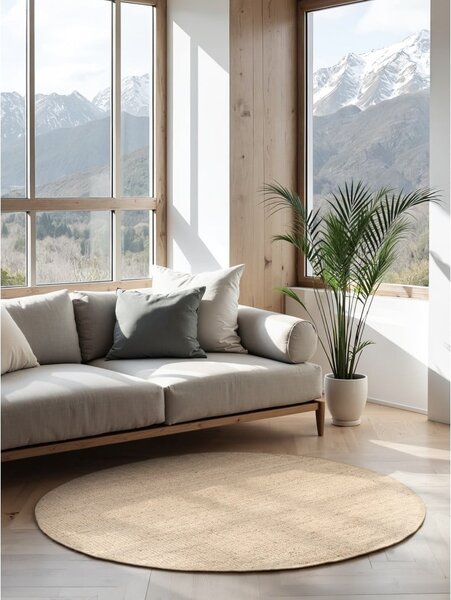 Krem juten okrugli tepih ø 160 cm Bouclé Jaipur – Hanse Home