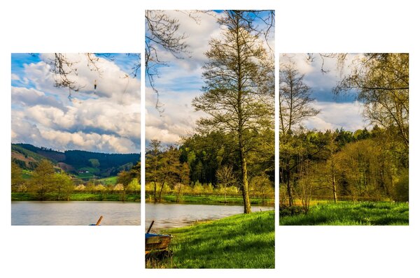 Slika čamca uz jezero (90x60 cm)