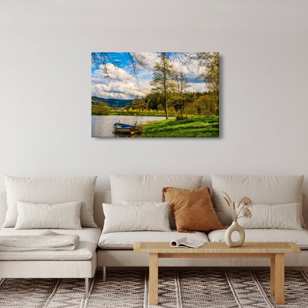 Slika čamca uz jezero (90x60 cm)