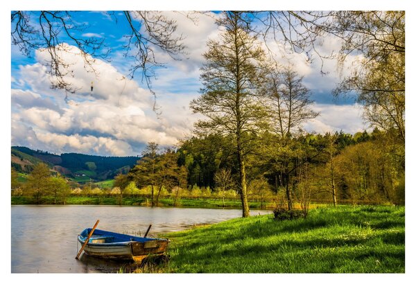 Slika čamca uz jezero (90x60 cm)