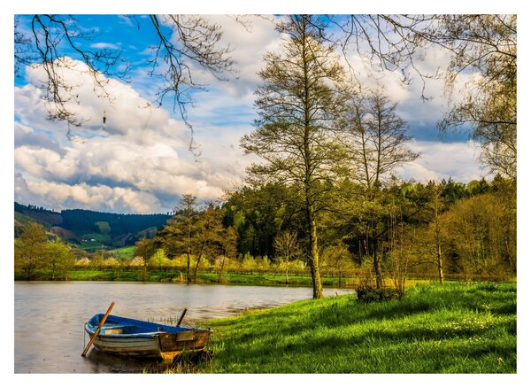 Slika čamca uz jezero (70x50 cm)
