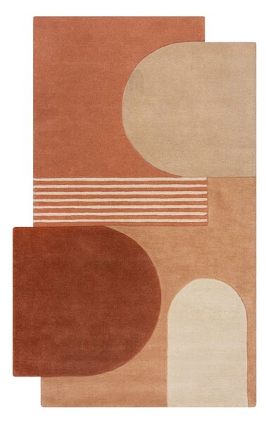 Ručno rađen vunen tepih boje terakote 150x240 cm Lozenge Terracotta – Flair Rugs