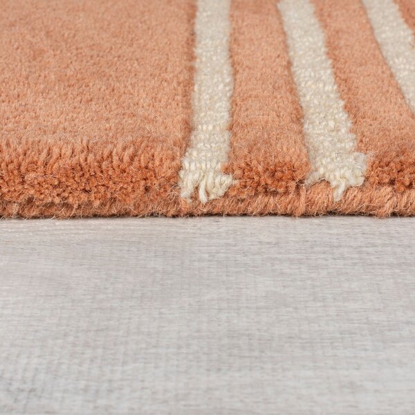 Ručno rađen vunen tepih boje terakote 150x240 cm Lozenge Terracotta – Flair Rugs