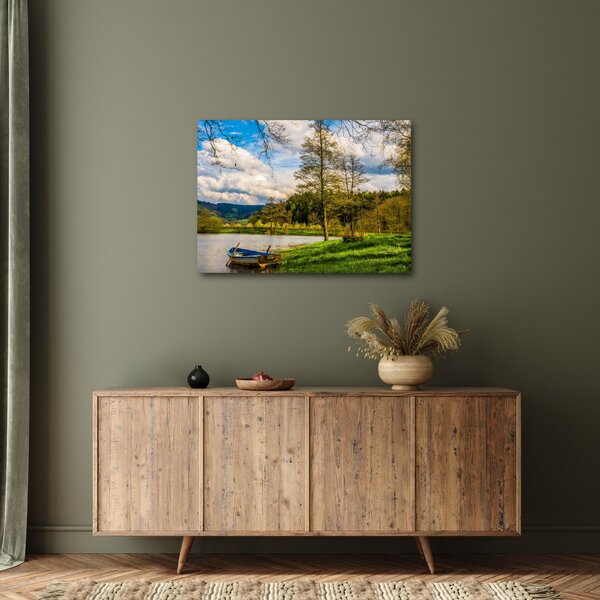 Slika čamca uz jezero (70x50 cm)