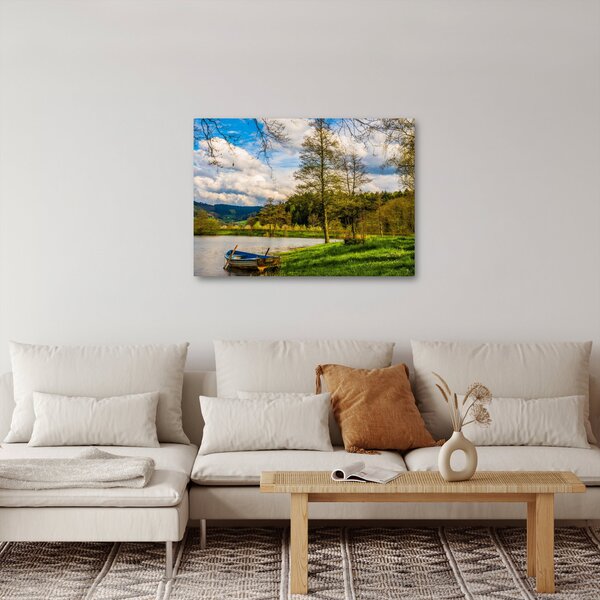 Slika čamca uz jezero (70x50 cm)