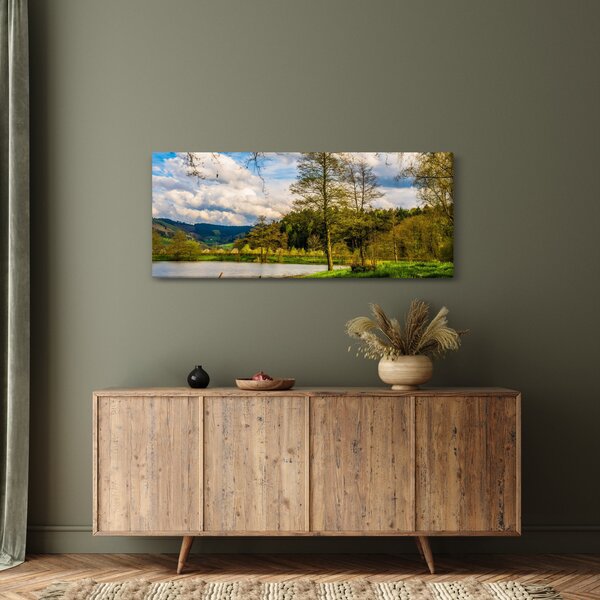 Slika čamca uz jezero (120x50 cm)
