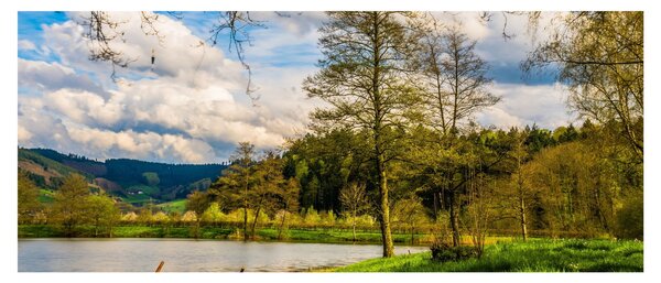 Slika čamca uz jezero (120x50 cm)
