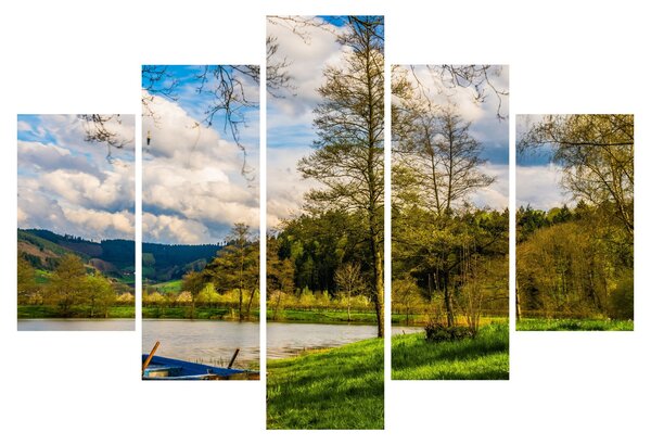Slika čamca uz jezero (150x105 cm)