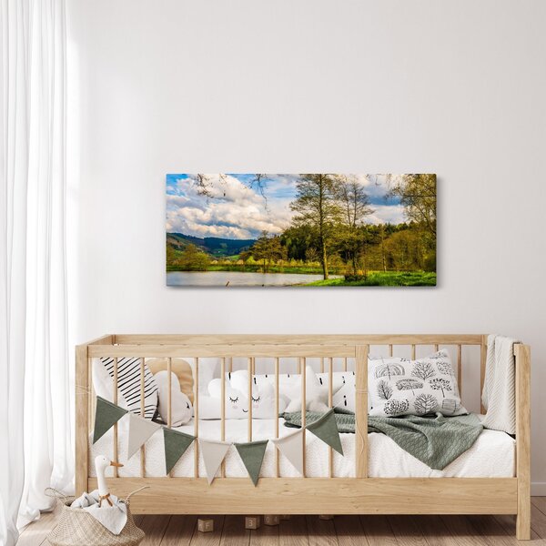 Slika čamca uz jezero (120x50 cm)