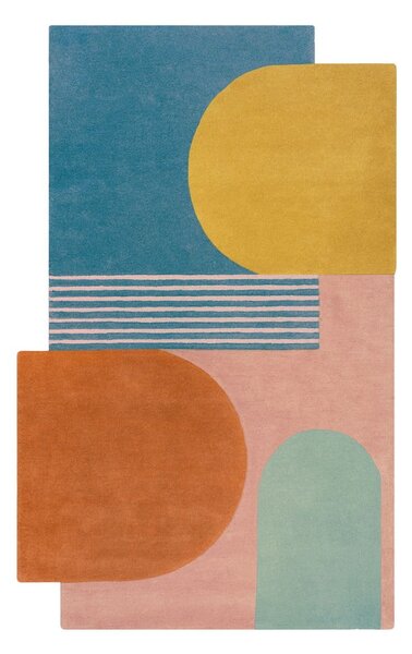 Plavi ručno rađen vunen tepih 120x180 cm Lozenge Bright Multi – Flair Rugs