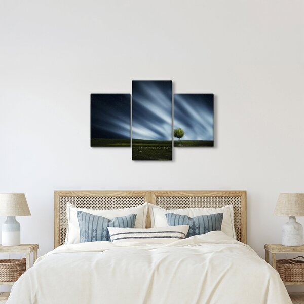 Slika polarne svijetlosti iznad polja vrijeska (90x60 cm)