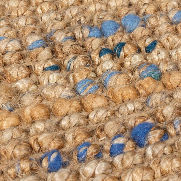 Plava/u prirodnoj boji ručno rađena jutena staza 60x300 cm Jute Boucle Blue – Flair Rugs