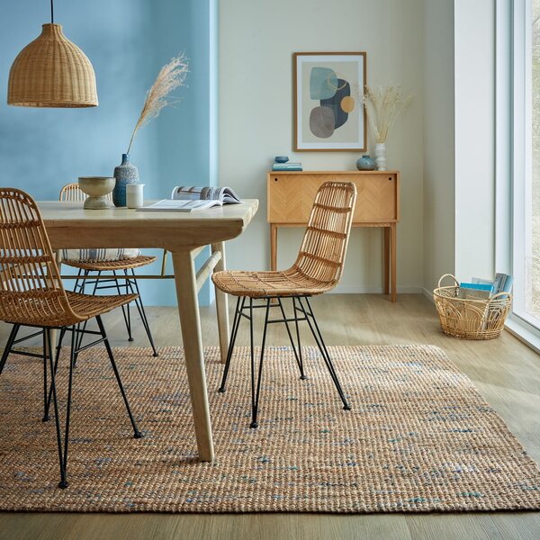 Plavi/u prirodnoj boji ručno rađen juten tepih 160x230 cm Jute Boucle Blue – Flair Rugs