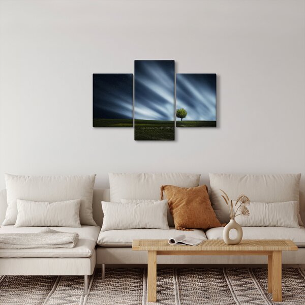 Slika polarne svijetlosti iznad polja vrijeska (90x60 cm)
