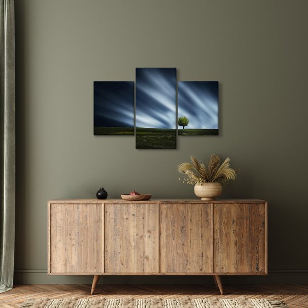 Slika polarne svijetlosti iznad polja vrijeska (90x60 cm)