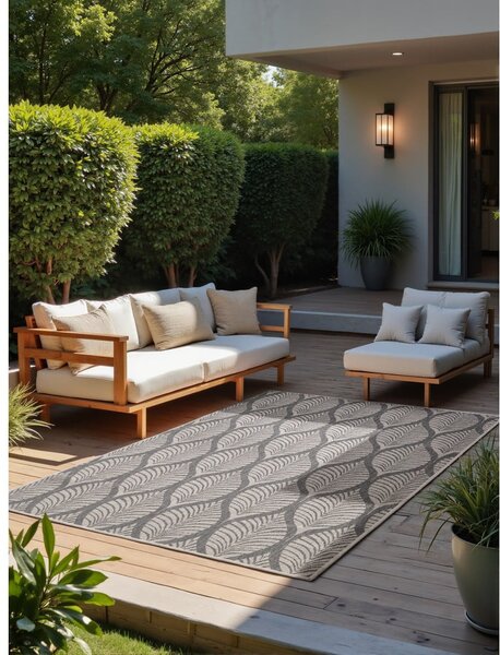 Sivi/boje slonovače unutarnji i vanjski tepih 160x230 cm Duet Liora – NORTHRUGS