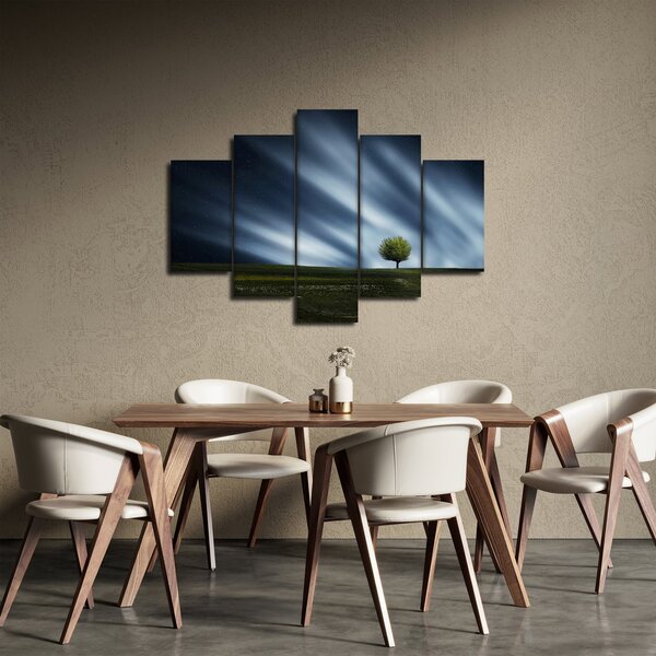 Slika polarne svijetlosti iznad polja vrijeska (150x105 cm)