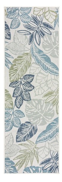 Zeleni/plavi unutarnji i vanjski tepih 80x230 cm Bella Leaf – Flair Rugs