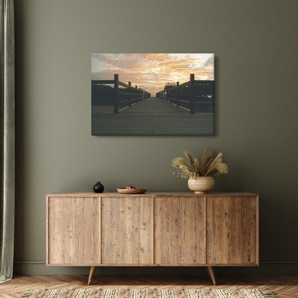 Slika drvenog gata iznad jezera (90x60 cm)