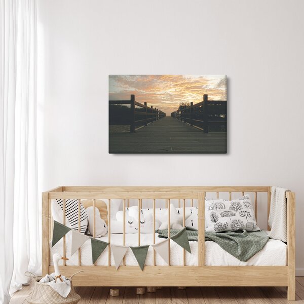 Slika drvenog gata iznad jezera (90x60 cm)