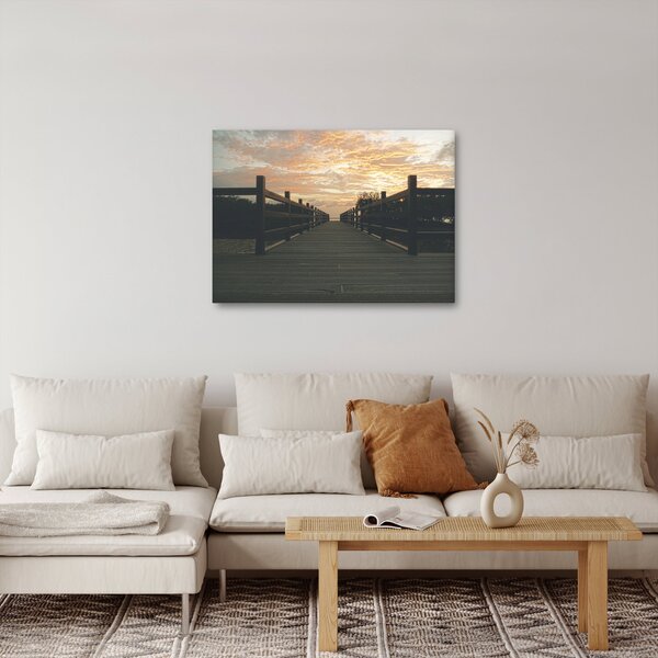 Slika drvenog gata iznad jezera (70x50 cm)