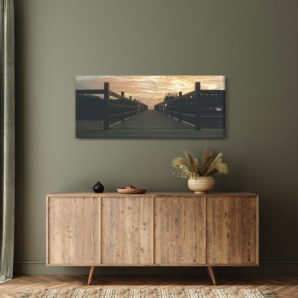 Slika drvenog gata iznad jezera (120x50 cm)