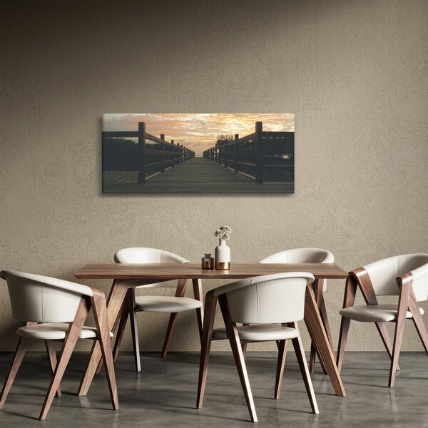 Slika drvenog gata iznad jezera (120x50 cm)