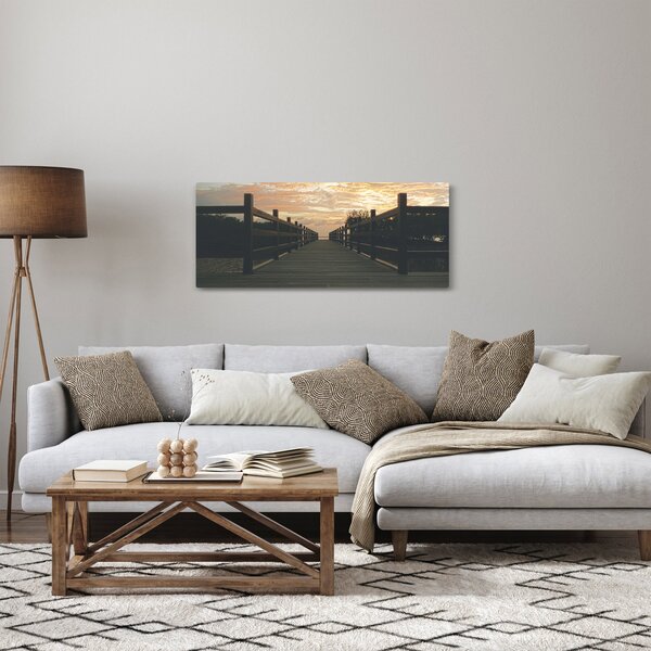 Slika drvenog gata iznad jezera (120x50 cm)