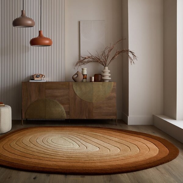 Ciglasti vunen tepih 160x230 cm Puddle Ombre Wool – Flair Rugs