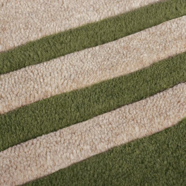 Zelena/u prirodnoj boji ručno rađena vunena staza 80x230 cm Lois Scallop – Flair Rugs