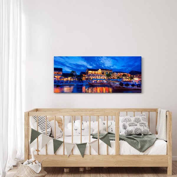 Slika noćnog grada Hoi An, Vijetnam (120x50 cm)