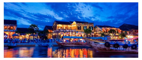 Slika noćnog grada Hoi An, Vijetnam (120x50 cm)